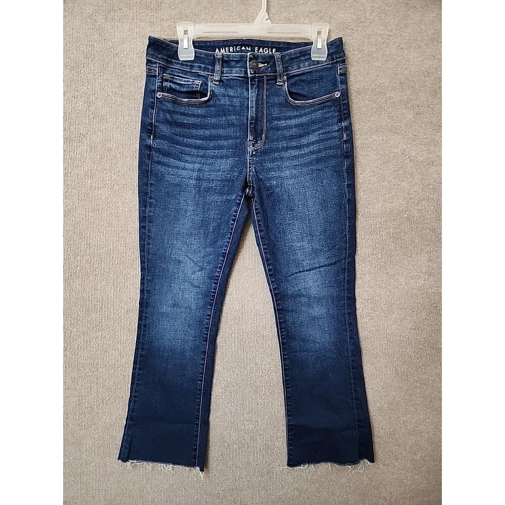 American Eagle High Rise Skinny Kick Jeans Women 6 XShort Blue Next Level Stretc